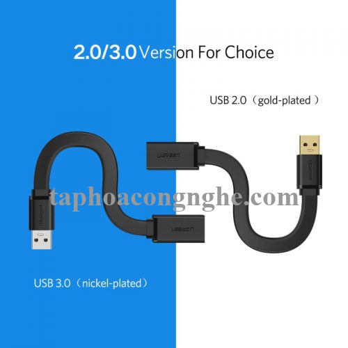 Ugreen 30128 0.5M màu Đen Cáp tín hiệu nối dài USB 3.0 dáng dẹt cao cấp US129 30030128